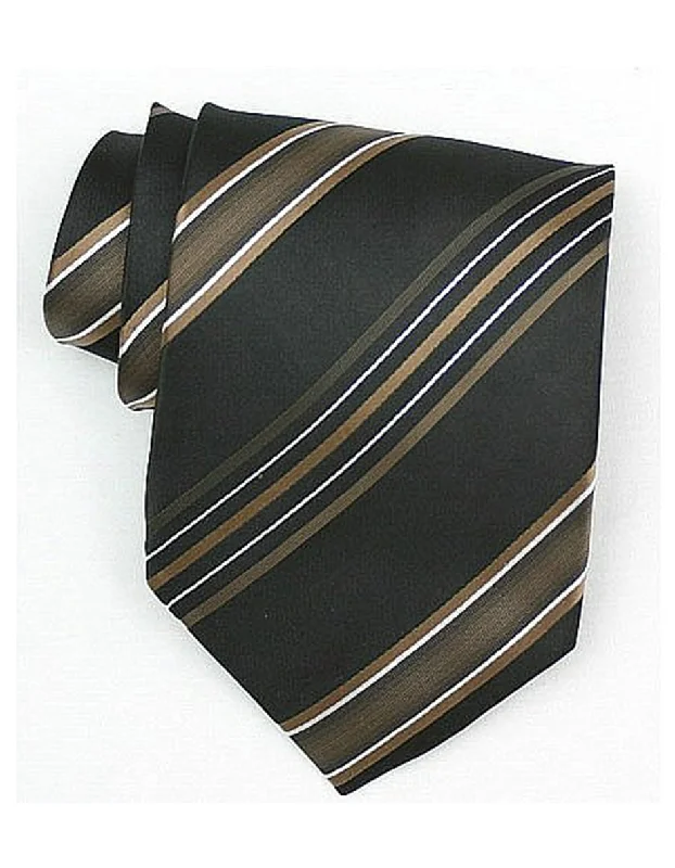 Best silk tie for formal business dinners-Olive Stripe Neck Tie