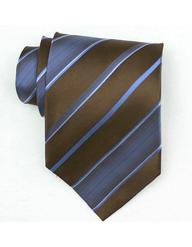 Classic men's tie with rich green tones for formal occasions-Brown & Blue Neck Tie