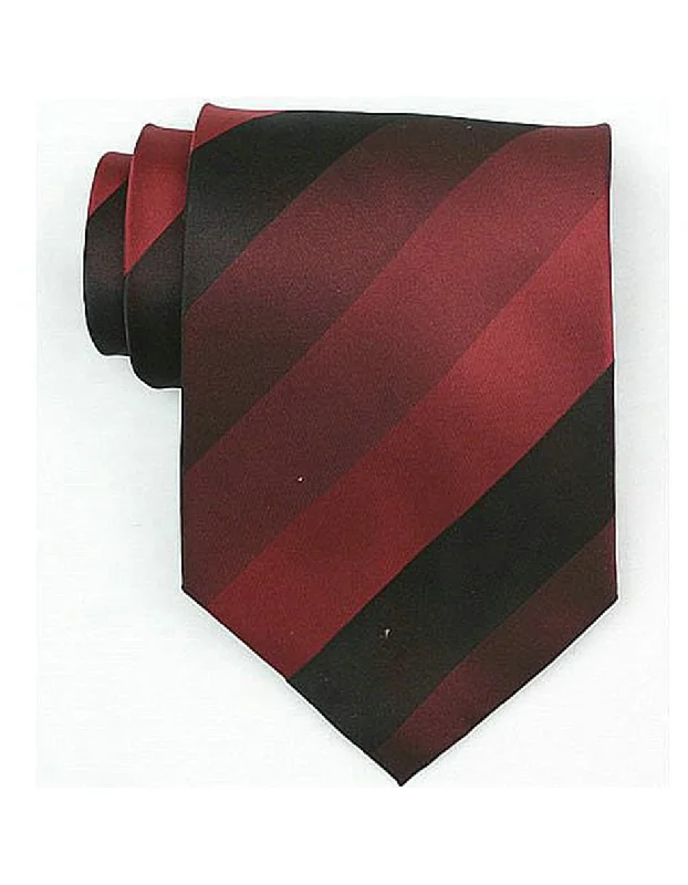 Trendy men's tie with fine texture for modern office wear-Burgundy Stripe Neck Tie