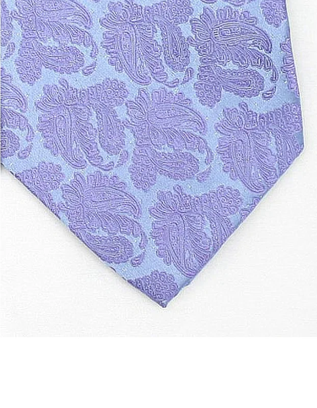 Men's tie with fine satin texture for office wear-Lavender Paisley Neck Tie