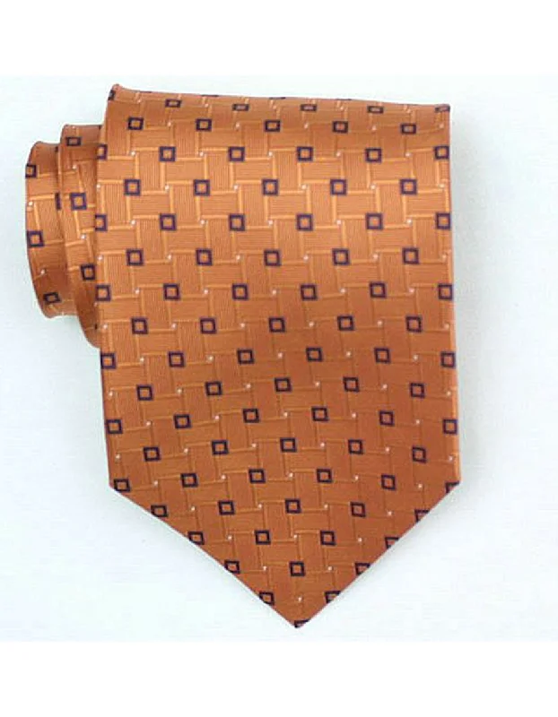 Elegant silk tie for weddings and formal events-Orange Square Neck Tie