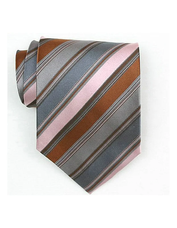 Men's tie for elegant outdoor events with floral patterns-Brown & Pink Neck Tie