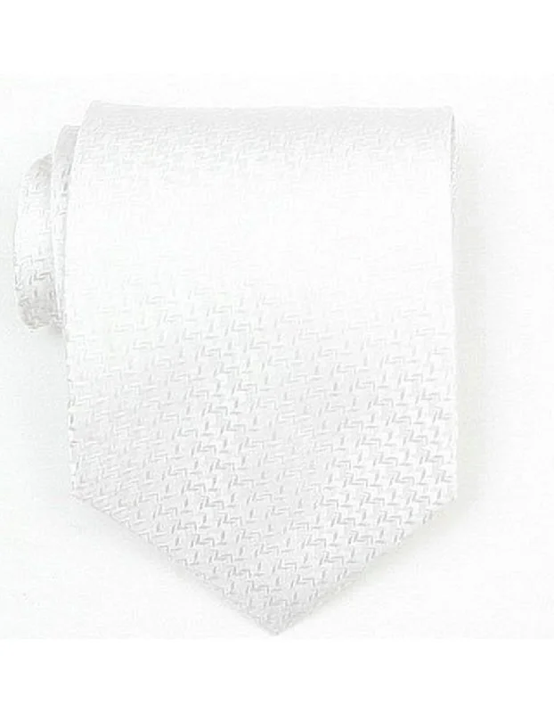 Elegant men's tie with textured finish for parties-White Textured Neck Tie