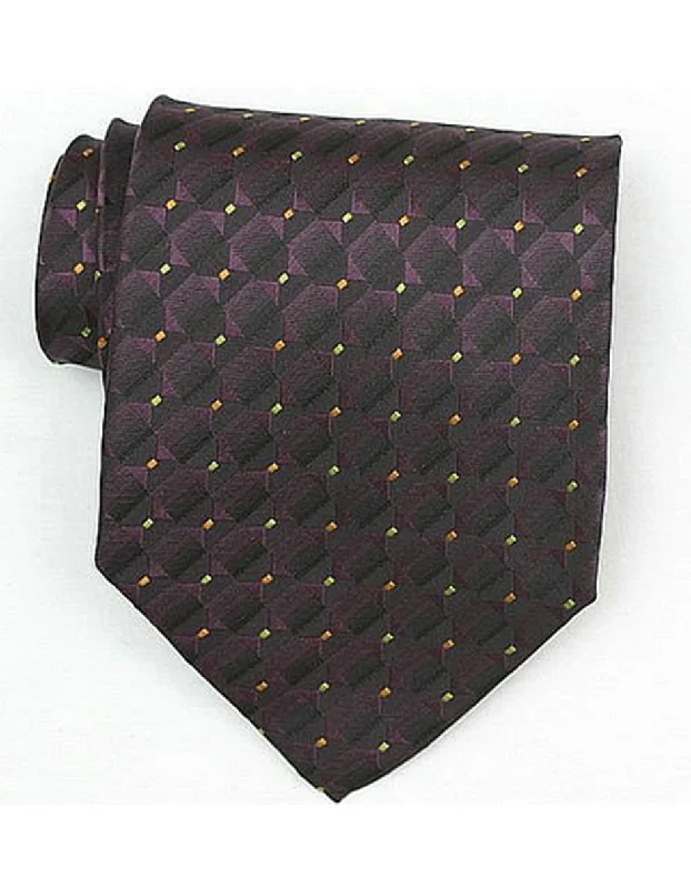 Men's tie with modern art-inspired design for work-Burgundy Square Neck Tie