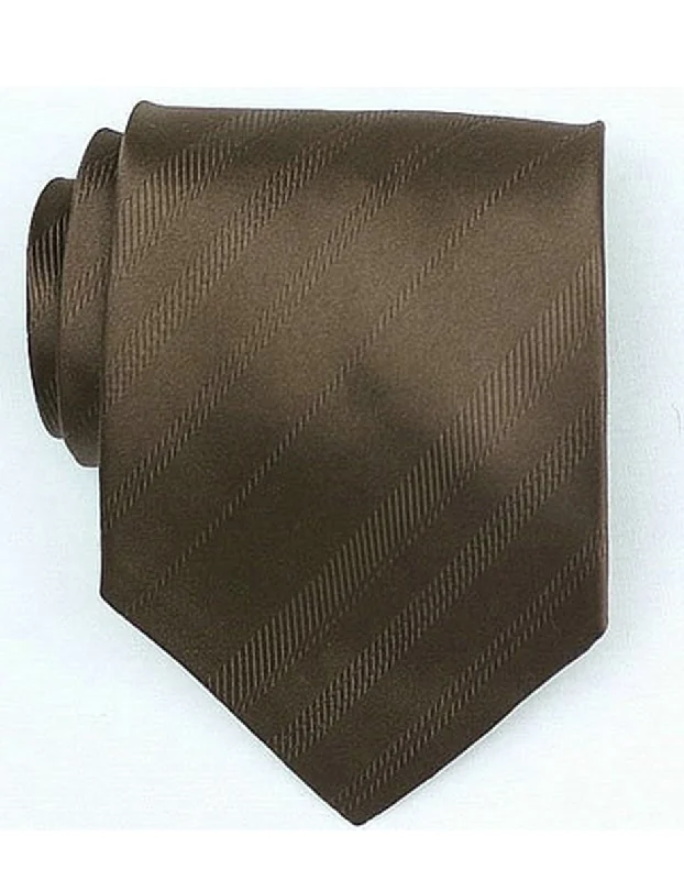 Classic men's tie with light fabric for summer events-Brown Stripe Neck Tie