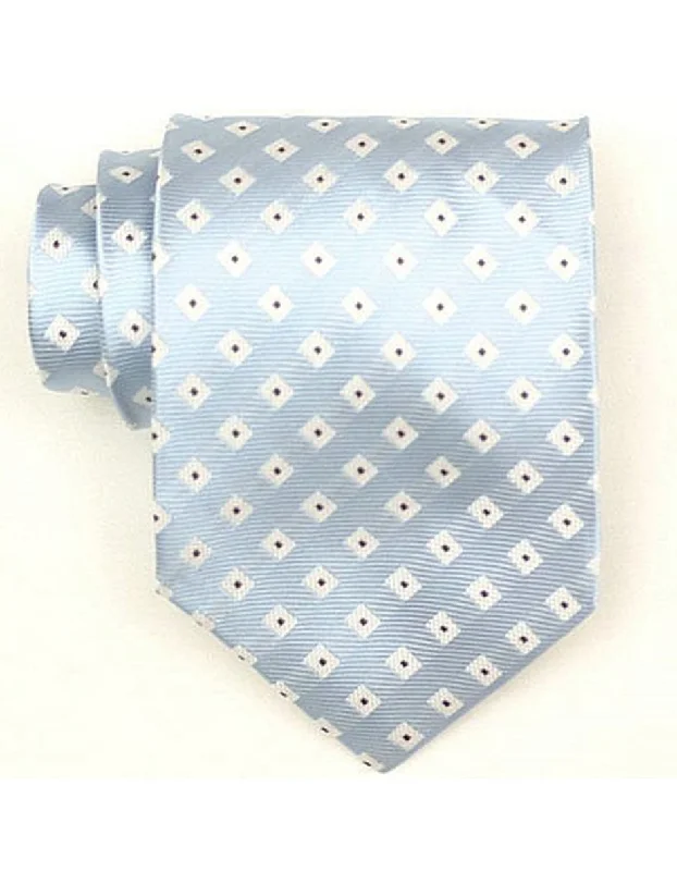 Designer tie for formal occasions with jacquard finish-Light Blue Diamond Neck Tie