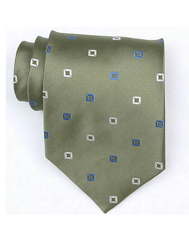 Men's tie with intricate design for upscale dinners-Olive Square Neck Tie