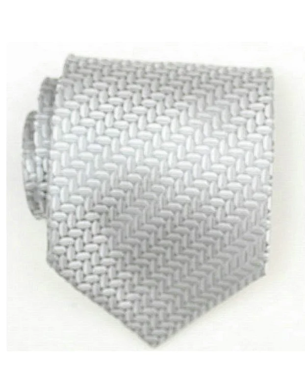 Men's tie for a polished office look with geometric designs-Silver Woven Neck Tie