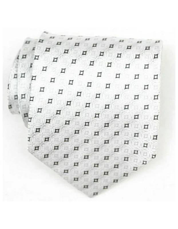 Best men's tie with classic design for business meetings-White Diamond Neck Tie