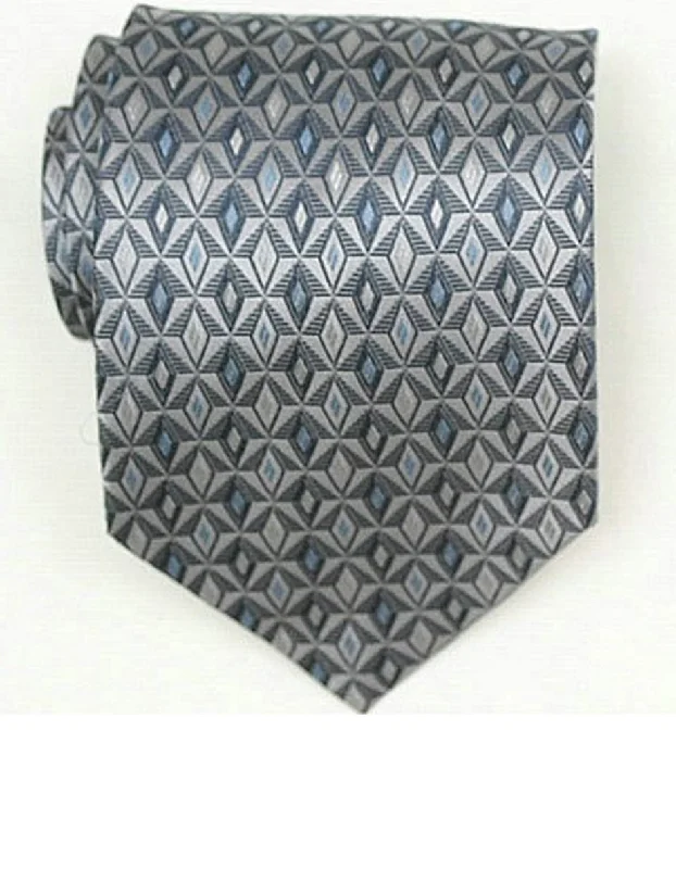 Luxury men's tie with a sophisticated sheen for weddings-Grey Pattern Neck Tie