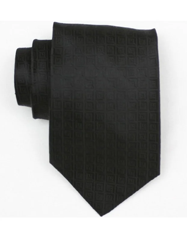 Designer tie for upscale wedding events-Black Square Neck Tie