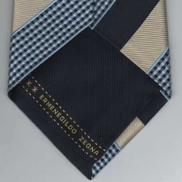 Men's tie with modern color blocking design-Vintage Ermenegildo Zegna tie