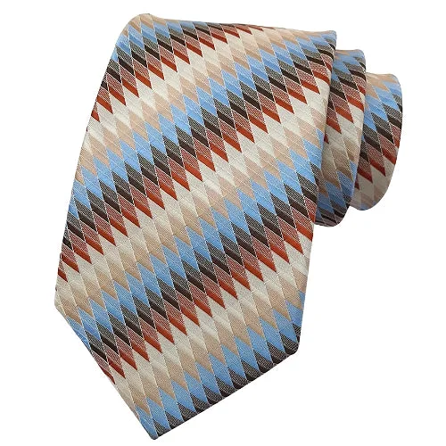 Men's tie with bold geometric design for casual wear-Classy Men Zigzag Silk Tie