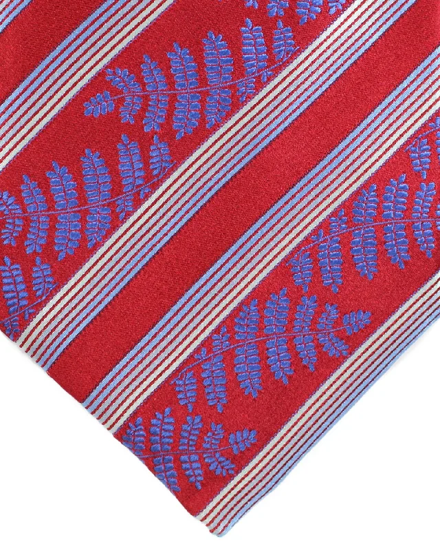 Men's tie with geometric patterns for corporate events-Zilli Silk Tie Maroon Stripes - Wide Necktie FINAL SALE