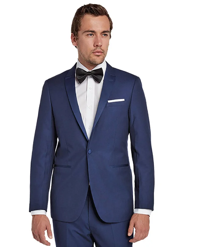 men's grey wedding tuxedo with bowtie -Cobalt Blue Tuxedo Rental