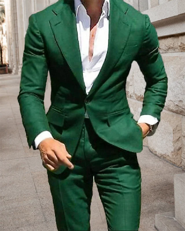 men's black tuxedo for office wear -Emerald Green Blazer Prom Suit for Men  2 Pieces Outfit CB83122