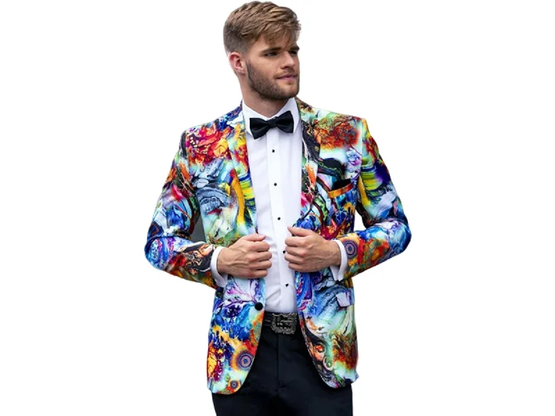 men's slim tuxedo for summer business events -Hendrix Abstract Dinner Jacket Tuxedo Rental