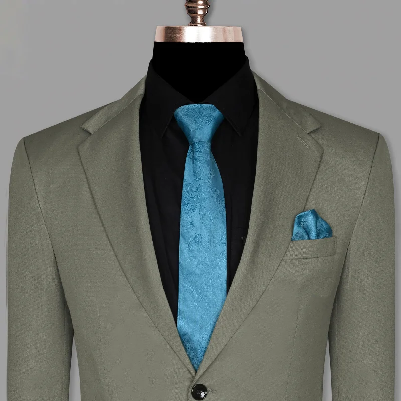 men's grey wool tuxedo for prom events -Lava Grey Wool Blend Blazer