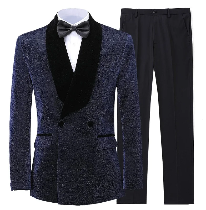 men's grey wool tuxedo jacket for prom -Men's Suit 2 Piece Slim Fit  Formal Wedding Floral Suit Blazer & Pants