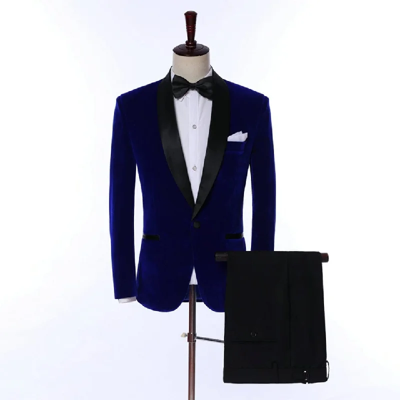 men's black tuxedo for office wear -Men's Suit Formal Slim Fit 2 Piece Party Tuxedos (Blazer+Pants)