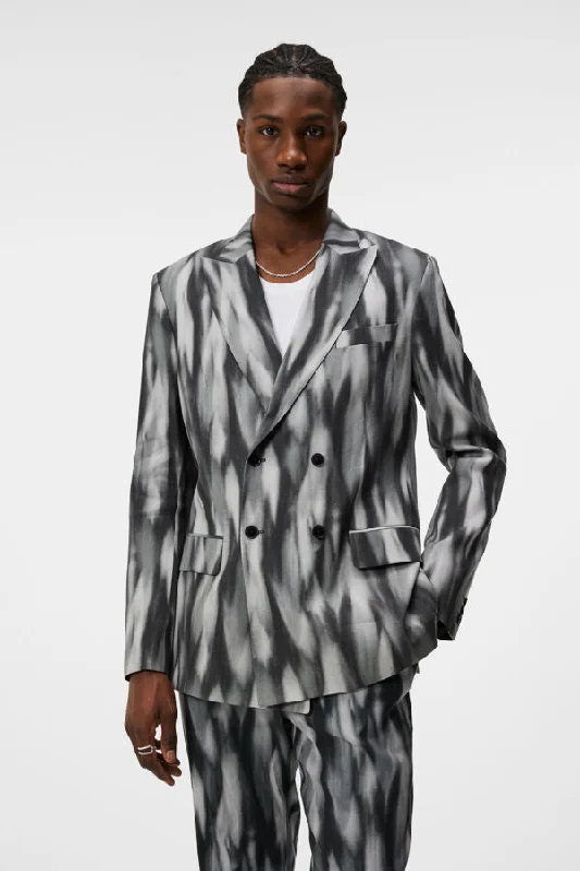 men's custom formal tuxedo suit -Dorian Print Linen Blazer