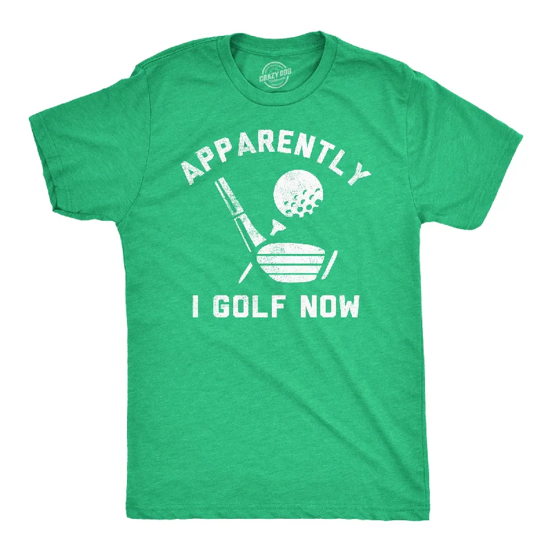 men's shirts for fall and winter fashion-Apparently I Golf Now Men's T Shirt