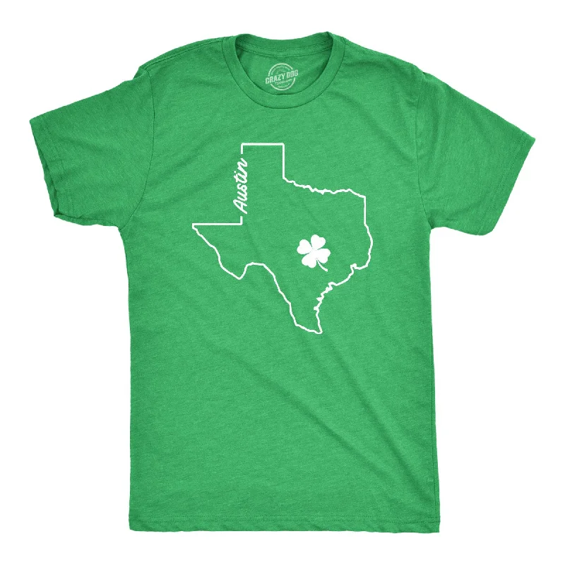 men's shirts with unique geometric prints-Austin Texas Saint Patrick's Men's T Shirt