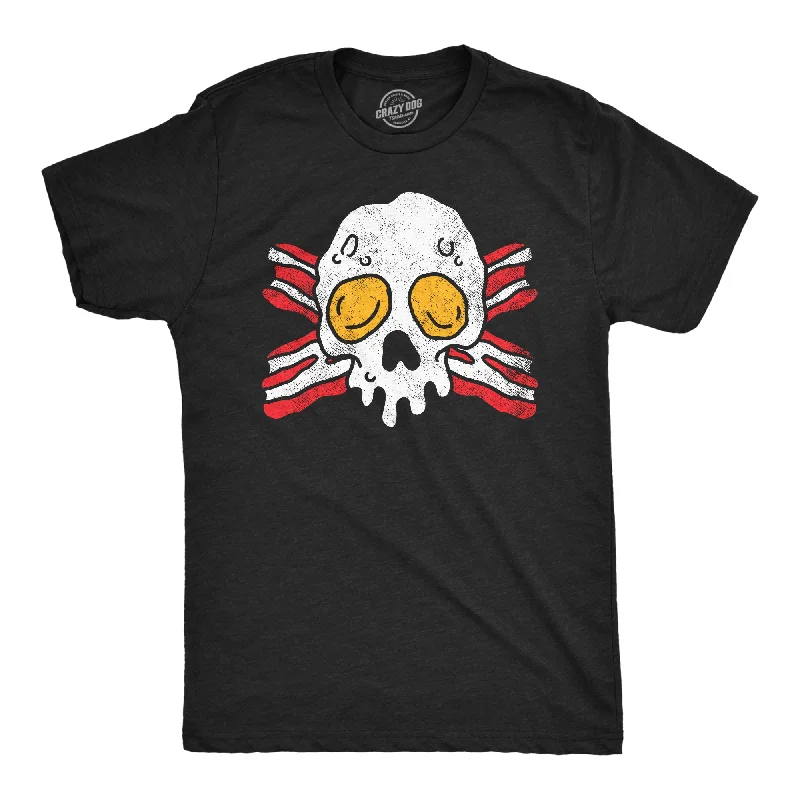 men's shirts for office and casual versatility-Bacon And Egg Skull Men's T Shirt