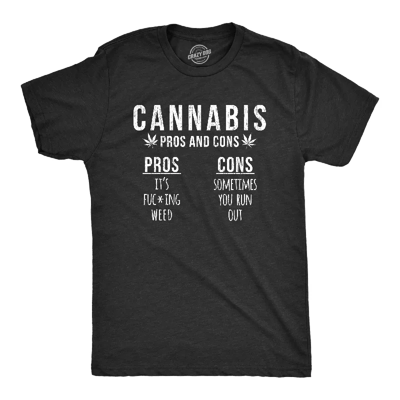 men's shirts with fine details for elegant looks-Cannabis Pros And Cons Men's T Shirt