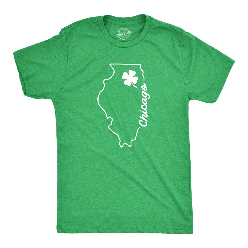 men's shirts with long sleeves for fall and winter-Chicago Illinois Saint Patrick's Men's T Shirt