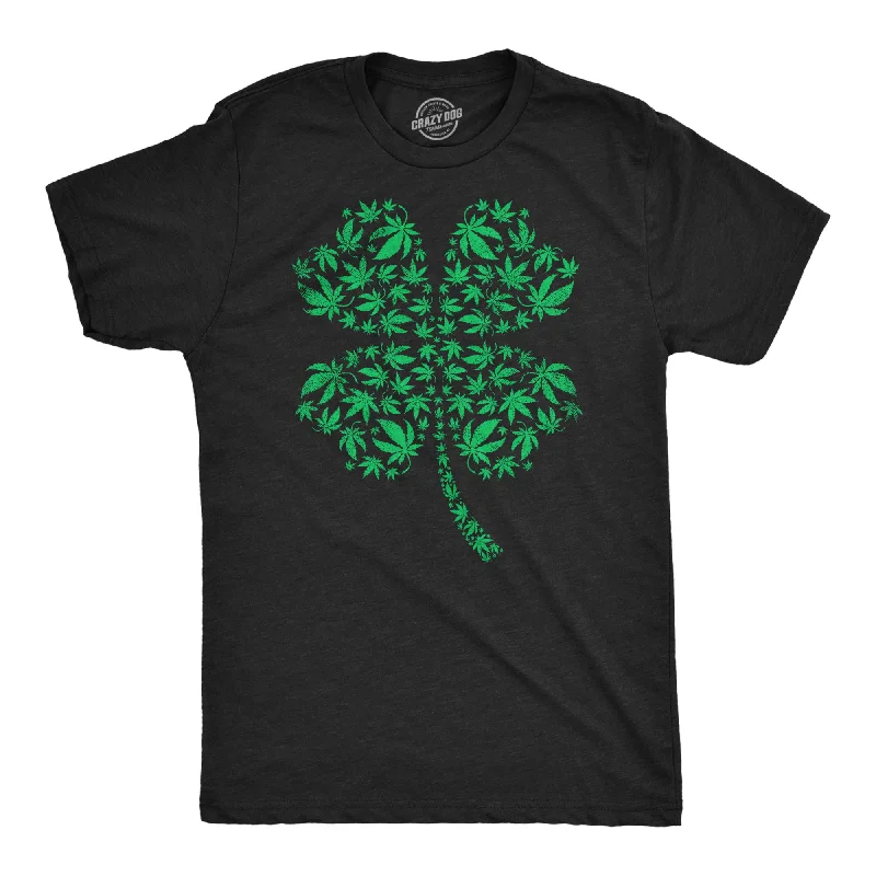 men's shirts with fitted shapes for style-Clover Made Of Pot Leaves Men's T Shirt