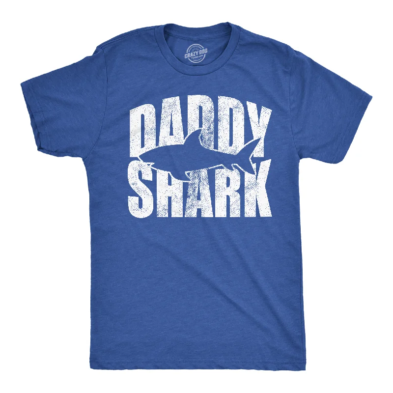 men's shirts with contrasting pocket designs-Daddy Shark Silhouette Men's T Shirt