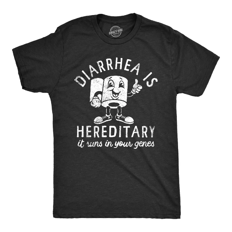 men's shirts with warm hues for fall-Diarrhea Is Hereditary It Runs In Your Genes Men's T Shirt