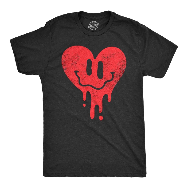 men's shirts with a minimalist style-Dripping Heart Face Men's T Shirt