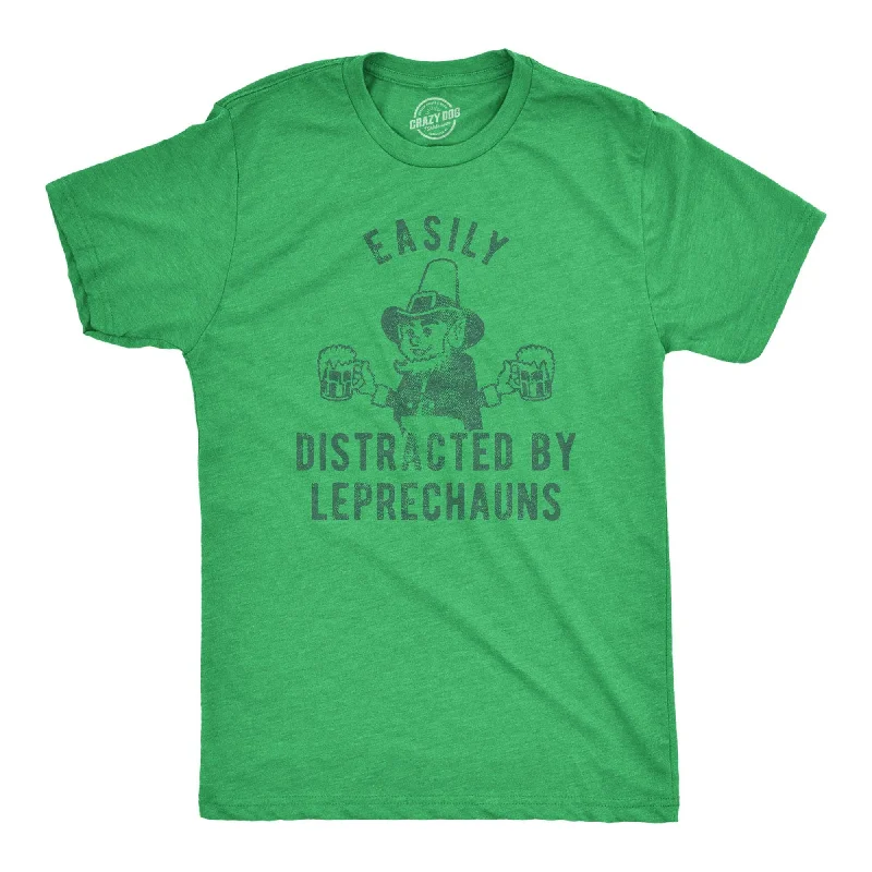 men's shirts for business and casual outings-Easily Distracted By Leprechauns Men's T Shirt