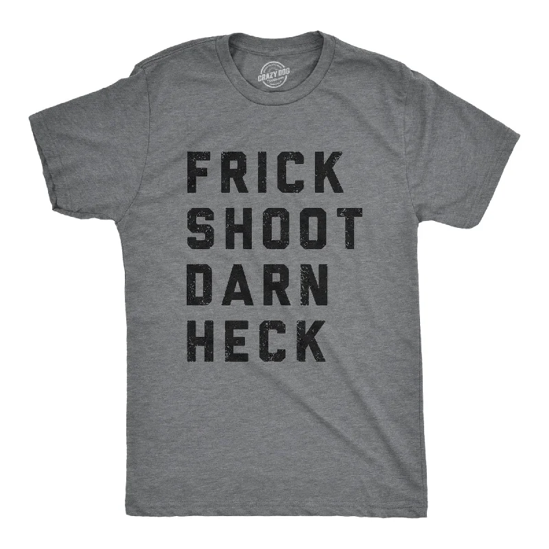 men's shirts with lightweight cotton fabric-Frick Shoot Darn Heck Men's T Shirt