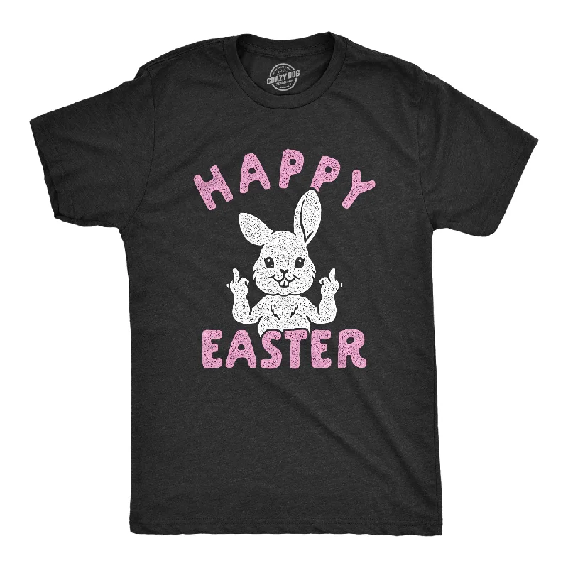 men's shirts for outdoor adventures-Happy Easter Middle Finger Men's T Shirt