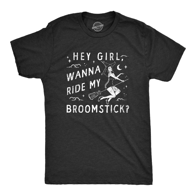 men's shirts with large gingham patterns-Hey Girl Wanna Ride My Broom Stick Men's T Shirt