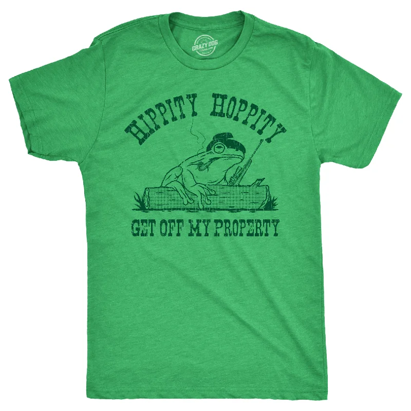 men's shirts with contrast color cuffs for added style-Hippity Hoppity Get Off My Property Men's T Shirt