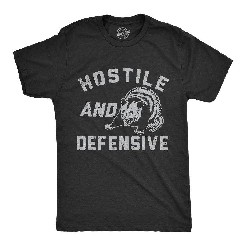 men's shirts for smart-casual office looks-Hostile And Defensive Men's T Shirt