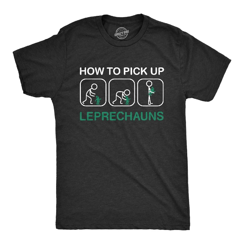 men's shirts with contrasting patterns for bold looks-How To Pick Up Leprechauns Men's T Shirt