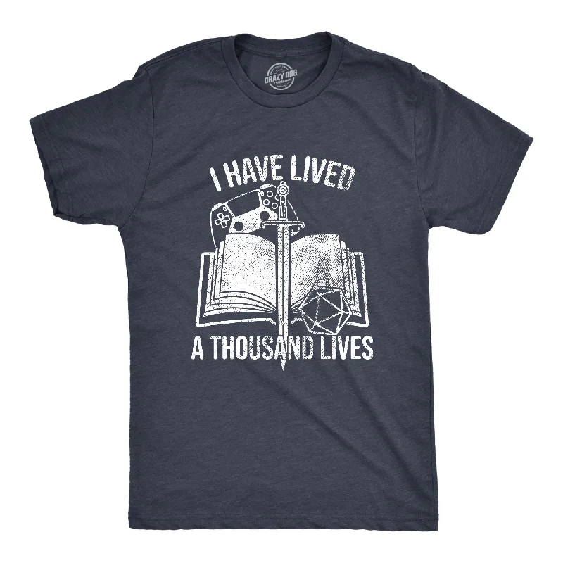 men's shirts with rich textures for elegant look-I Have Lived A Thousand Lives Men's T Shirt