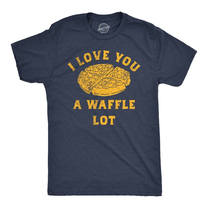 men's shirts for relaxed weekend looks-I Love You A Waffle Lot Men's T Shirt