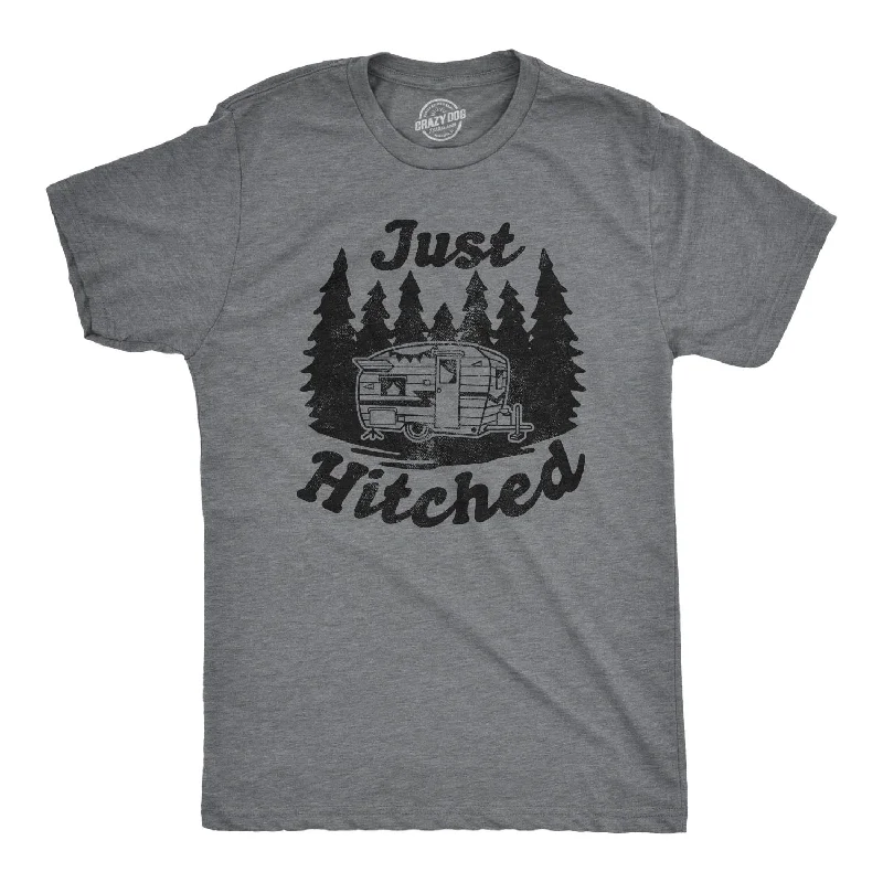 men's shirts with bold, modern checks-Just Hitched Men's T Shirt