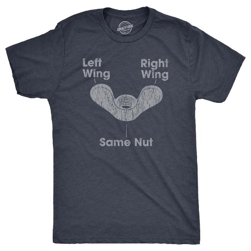 men's shirts with soft and light fabrics for summer-Left Wing Right Wing Same Nut Men's T Shirt