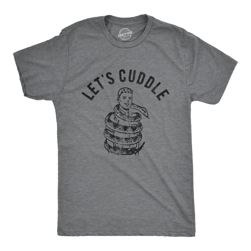 men's shirts with contrasting pocket designs-Lets Cuddle Snake Men's T Shirt