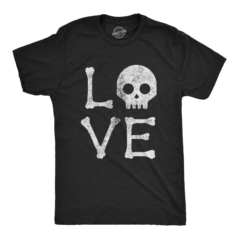 men's shirts with modern plaid patterns-Love Skull Men's T Shirt