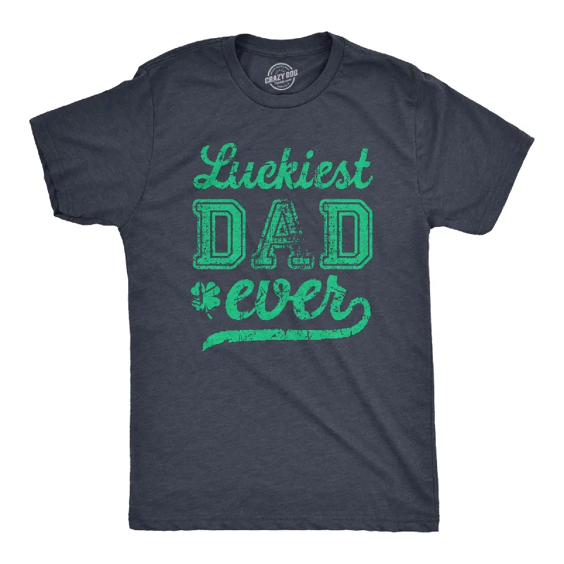 men's shirts with vintage checks-Luckiest Dad Ever Men's T Shirt