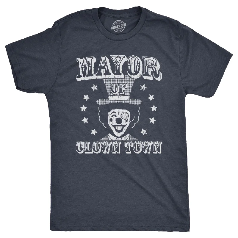 men's shirts with detailed trims and finishes-Mayor Of Clown Town Men's T Shirt