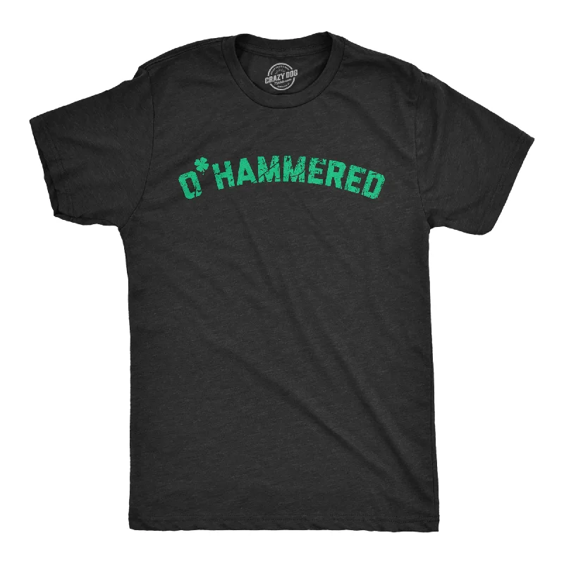 men's shirts for relaxed office looks-Mens OHammered Funny St Patricks Day Drinking T Shirt For Guys